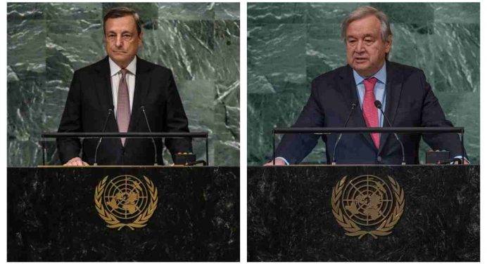 Onu, Draghi a Guterres: “Unica risposta possibile è unire i nostri sforzi alle Nazioni Unite”