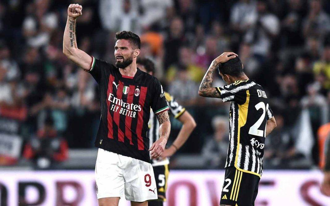 Juventus-Milan, esultanza Olivier Giroud