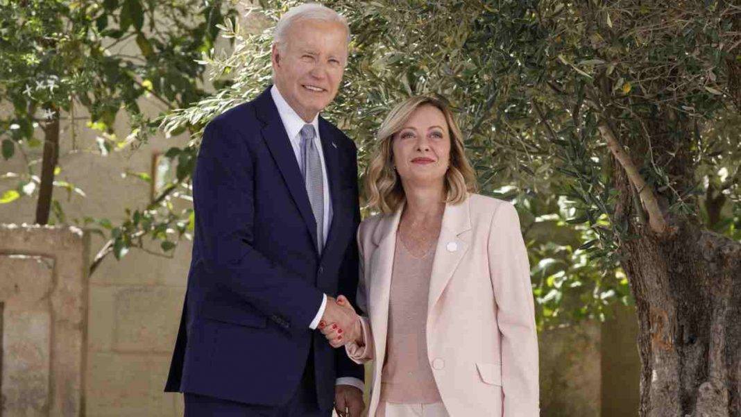 Joe Biden Giorgia Meloni G7